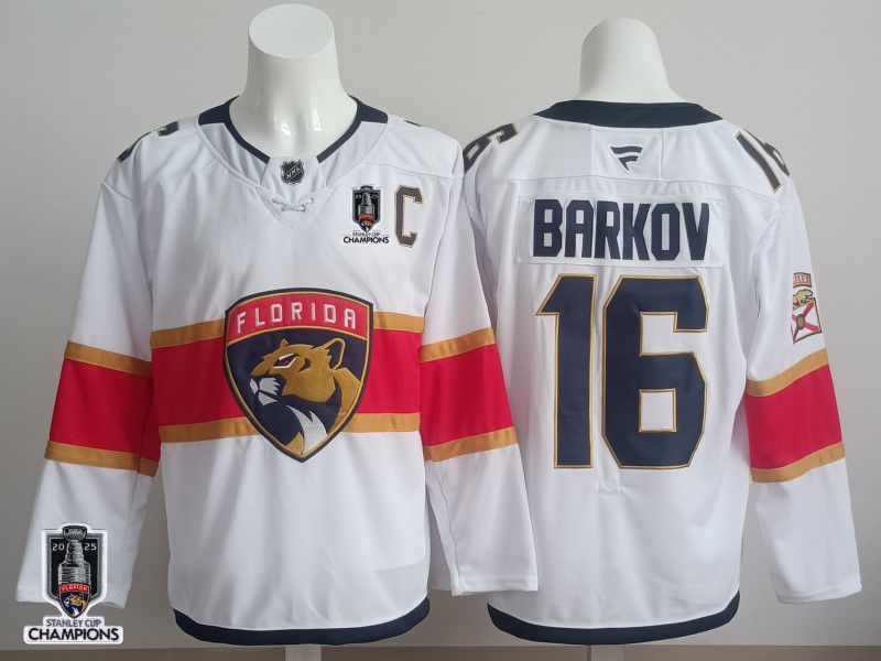 Men 2025 Florida Panthers #16 Barkov White Fanatics Home Premium NHL Jersey style 2->florida panthers->NHL Jersey